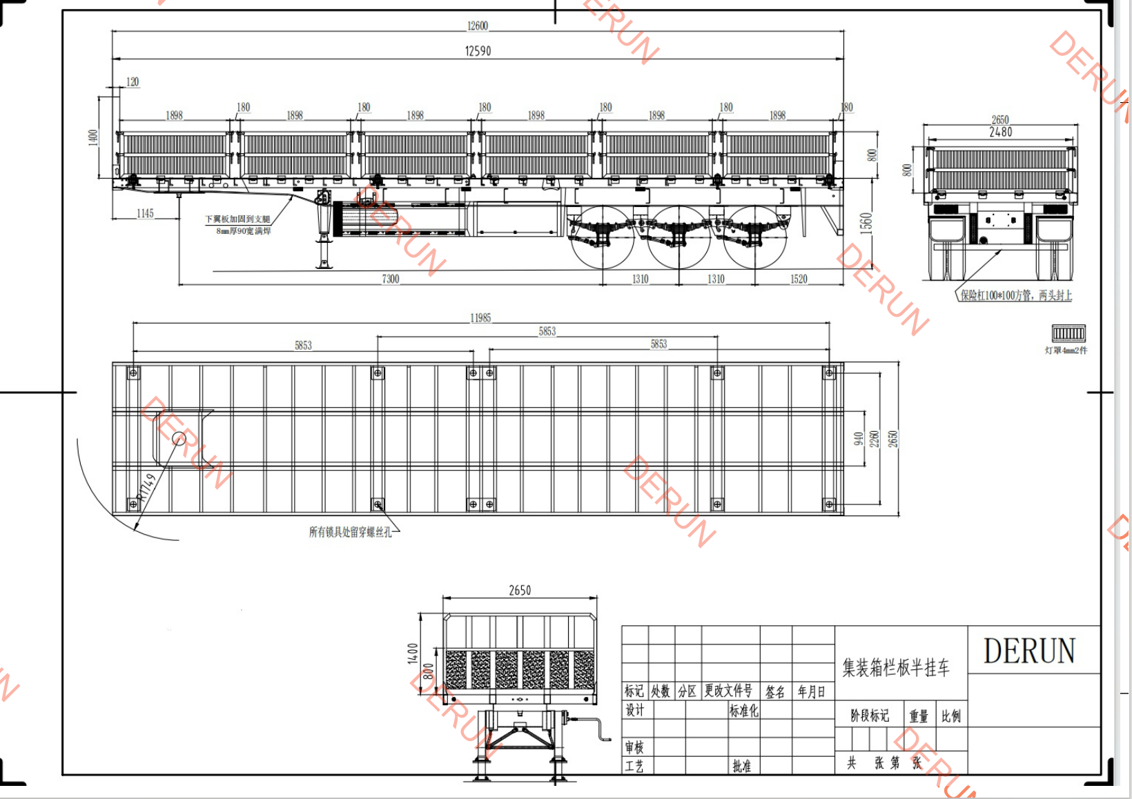 3 aks dropside yarı fragman çizimi